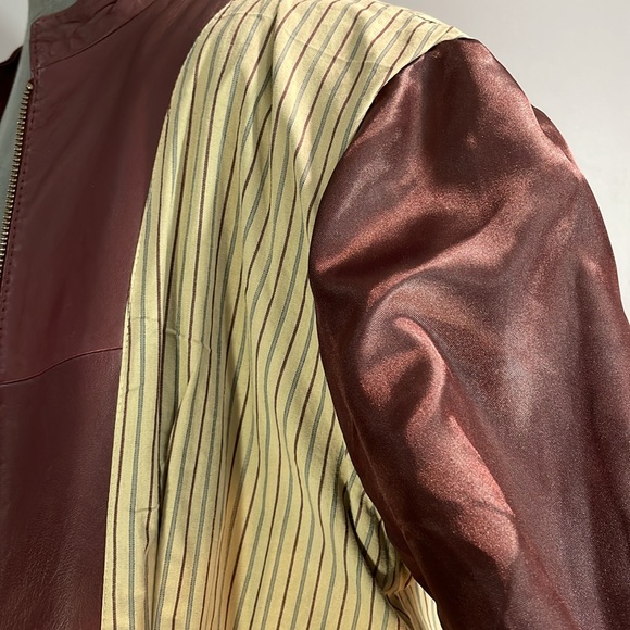 Unique Bordeaux/Oxblood leather jacket size large. Fully lined. Lovely shape - Picture 14 of 17